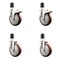 Service Caster 5 Inch 316SS Maroon Poly Swivel 1-7/8 Inch Stem Caster Lock Brake SCC, 2PK SS316TTLEX20S514-PPUB-MRN-2-S-2-178 - alternate 1